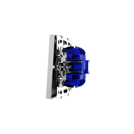 Выключатель встраиваемый Voltum S70 двухклавишный 10А, (сталь)