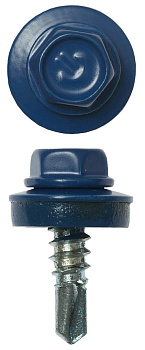 Саморезы СКМ кровельные, RAL 5005 синий насыщенный, для металлических конструкций, 19 х 5.5 мм, 2 500 шт, Профессионал ЗУБР