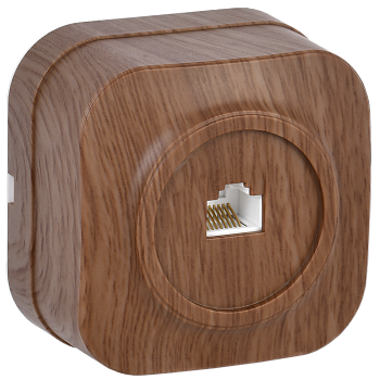 Розетка одноместная ОУ компьютерная РК10-ХД GLORY дуб IEK