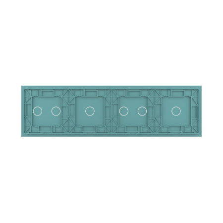 Панель для четырех сенсорных выключателей, 6 клавиш (1+2+1+2), цвет зеленый, стекло Livolo