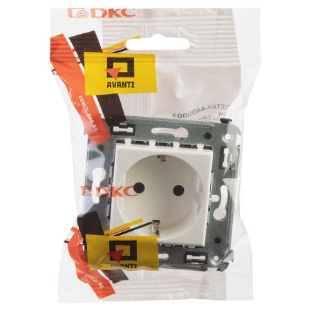 Розетка в стену, 2P+E, с з/ш, "Avanti", "Белое облако" DKC