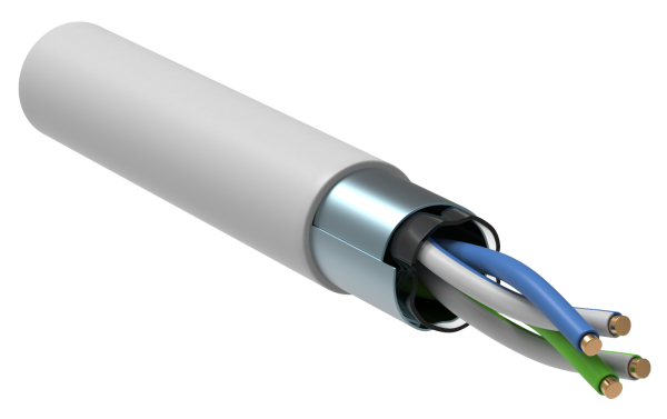 Кабель витая пара F/UTP кат.5E 24AWG 2 пары LSZH INDOOR 1м белый GENERICA