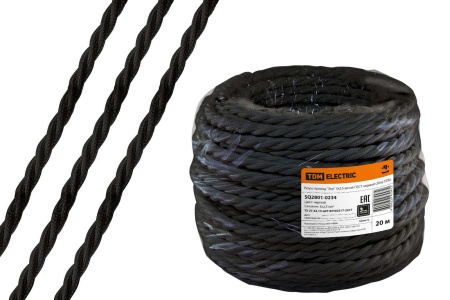 Ретро провод "Эко" 3х2,5 витой ГОСТ черный (10м) TDM