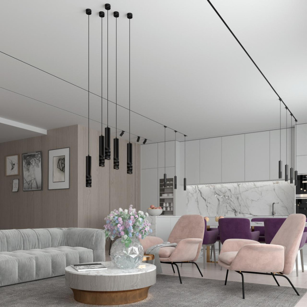 Св-к накл.св/д,провод 2м IP20 LED 4000K 12W 220V MAIS LED черный NOVOTECH