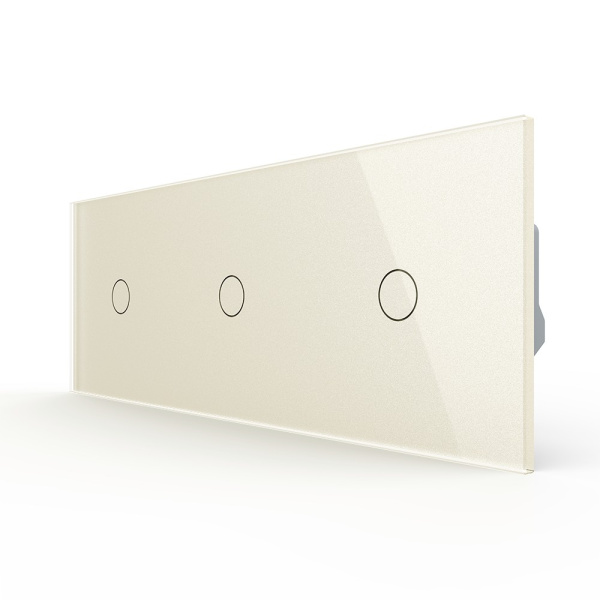 Сенсорный выключатель 3 клавиши (1-1-1), 3 поста, цвет жемчужный Livolo