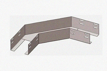 Лоток угловой глухой КГГ 200х200-90 УТ1,5 поворот на 90, оцинкованный лист S1,5