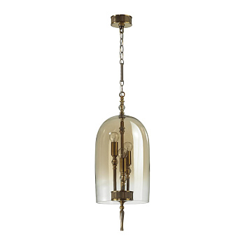 Подвес E14 3*40W BELL бронзовый с патиной/"коньячный"/стекло ODEON LIGHT