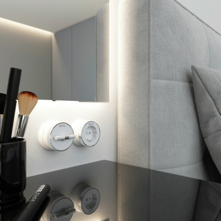 Выключатель на 4 положения двухклавишный (белый матовый/хром) Vintage ОУ IP20 Werkel