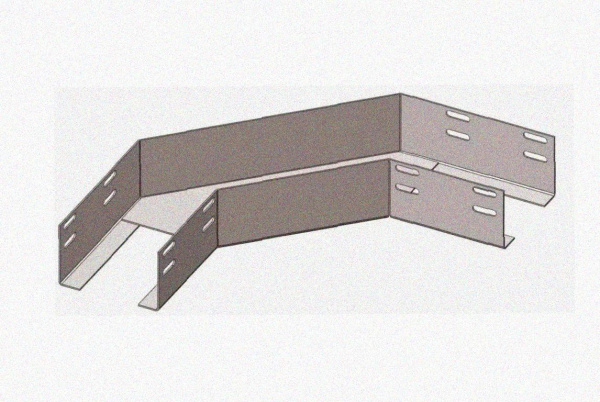 Лоток угловой глухой КГГ 200х200-90 УТ1,5 поворот на 90, оцинкованный лист S1,5