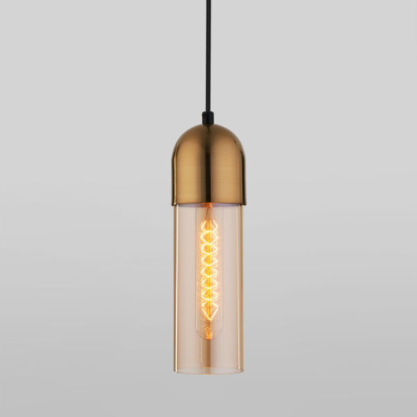 Подвесной светильник с плафоном 1*E27 40Вт бронза IP20 (50180/1 янтарный) Eurosvet