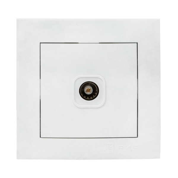 Валенсия Розетка телевизионная 1-местная проходная 14дБ-240МГц белая EKF