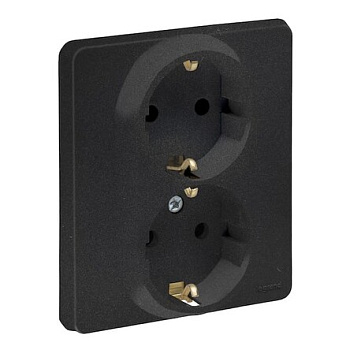 INSPIRIA Розетка СУ 2 мест. с зазем. 16А антрацит IP20 Legrand