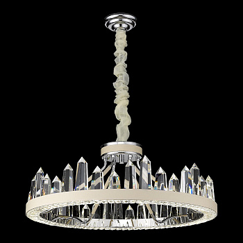 Люстра подвесная Молочный, Хром/Прозрачный LED 1*120Вт 4000К WE456.08.103 WERTMARK