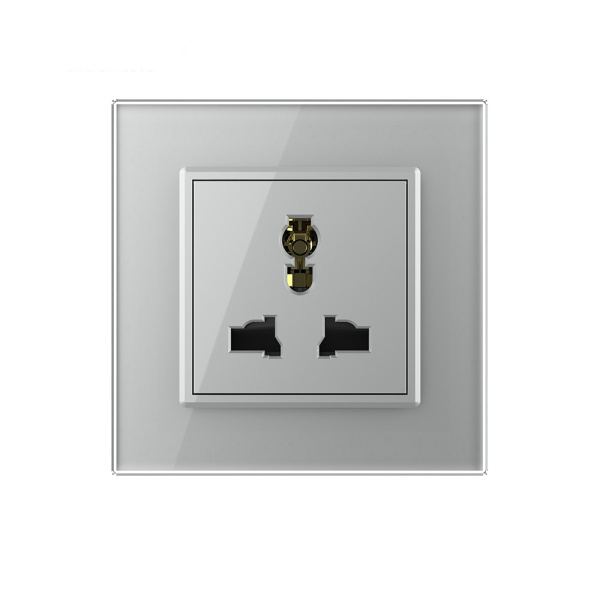 Розетка электрическая универсальная 16А 1 пост, цвет серый Livolo