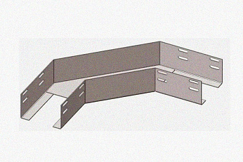 Лоток угловой глухой КГГ 200х200-135 УТ1,5 поворот на 135, оцинкованный лист S1,5