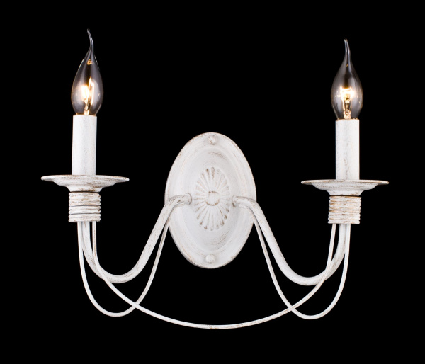 Настенный светильник (бра) 2*E14 60Вт Белый с Золотом IP20 Velia FR2046-WL-02-WG Freya