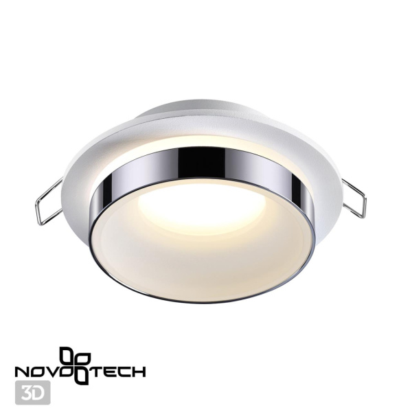 Св-к встр.влагозащ.IP44 GU10 9W 220V WATER белый/хром NOVOTECH