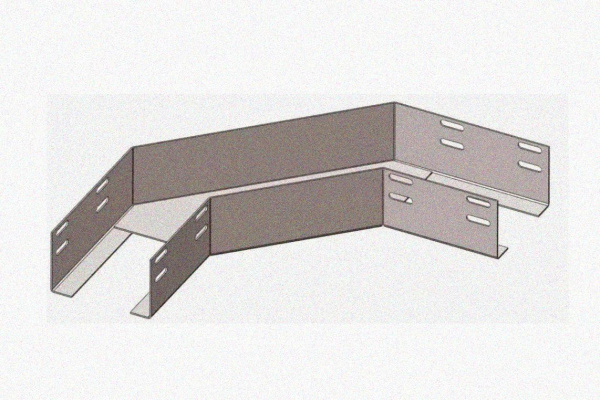 Лоток угловой глухой КГГ 200х200-135 УТ1,5 поворот на 135, оцинкованный лист S1,5