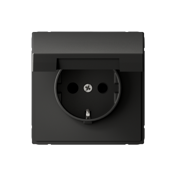 ARTGALLERY РОЗЕТКА с заземл. со шторк. с крышкой, 16А, IP20, механизм, БАЗАЛЬТ Systeme Electric