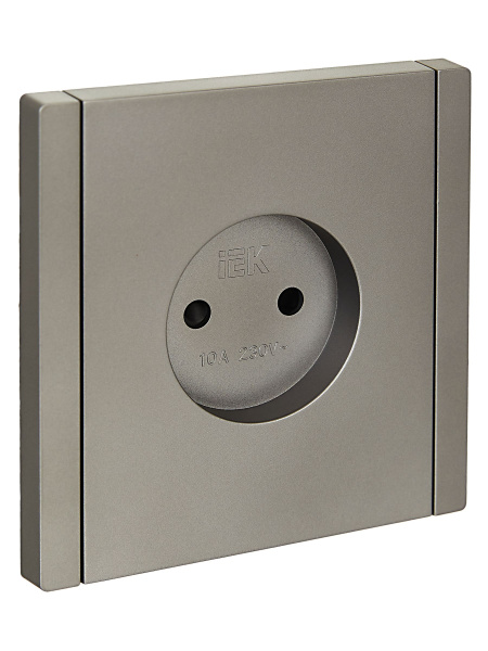 FORTE&PIANO Розетка 1-местная без заземления с защитными шторками винтовое крепление 10А FP517 сталь IEK