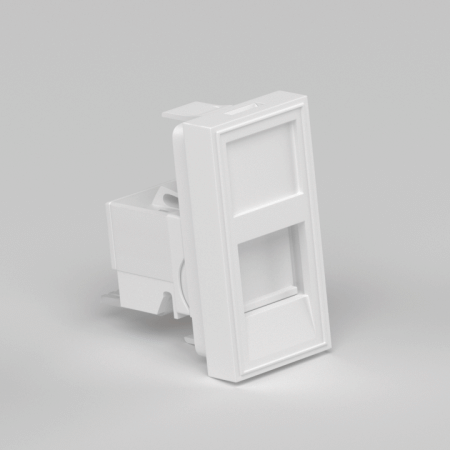 Donel Розетка DEC RJ45 UTP кат.5e, 1мод., бел. (22.5х45мм)