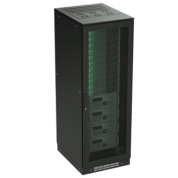 Напольный 19" IT-корпус ДКС серии CQE 42U 600х2000х600, двери перфорированная+перфорированная, панели для крыши, кабельный ввод,RAL9005 DKC