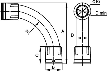 Поворот на 90 град. труба-труба, IP67, д.20мм R DKC