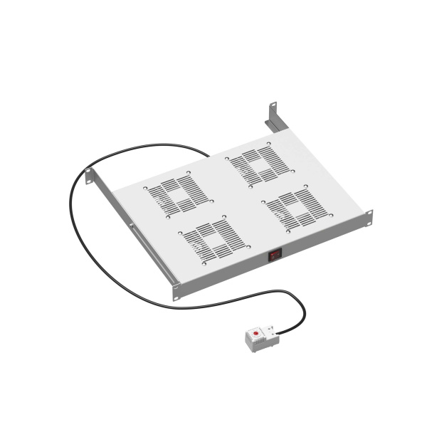 19" Вентиляторный модуль 4 вентилятора с термостатом для 19" IT-корпусов ДКС серии STI/CQE, RAL7035 DKC