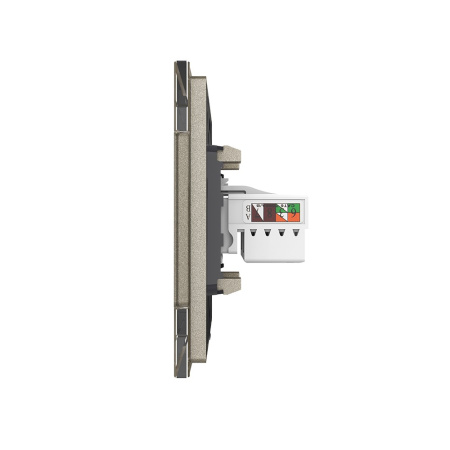 Розетка интернет двойная RJ-45 кат.6 1 пост, цвет шампань Livolo