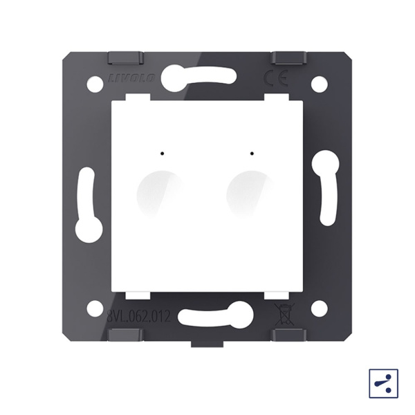 Двухклавишный проходной сенсорный выключатель Module, цвет белый (механизм) Livolo