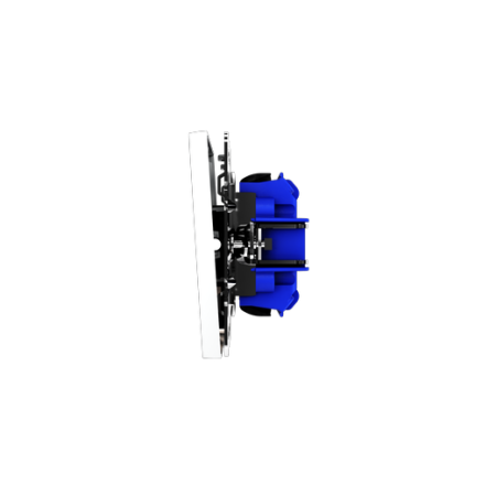 Выключатель встраиваемый Voltum S70 двухклавишный с подсветкой 10А, (белый матовый)