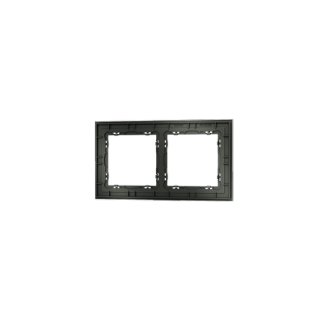 Рамка стеклянная Voltum S70 на 2 поста, (титан, стекло)