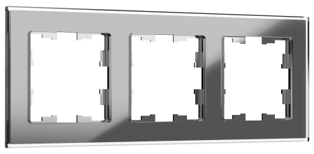 BRITE Рамка 3 -местная РУ-3-2-БрСе стекло серый IEK