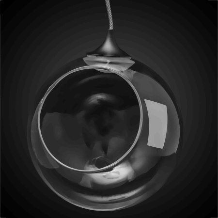 FT-13-01 Фитосветильник подвесной, светодиодный, стеклянный шар Ø150мм, 220В, 1Вт, кабель 1м, черный (без наполнения) APEYRON