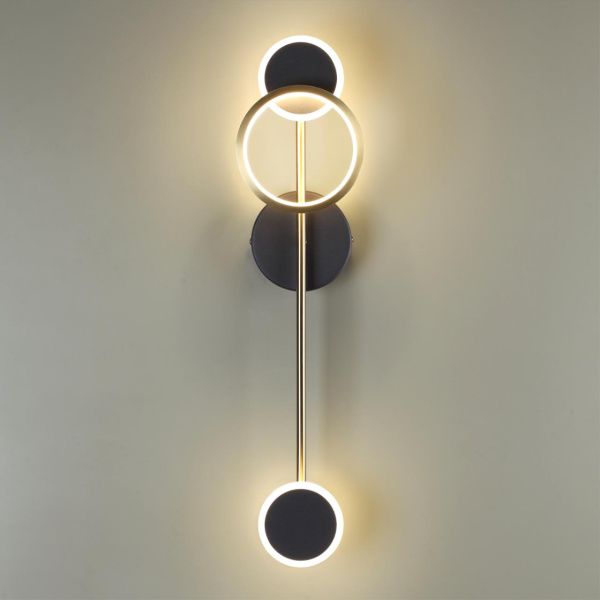 Настенный св-к IP20 LED 16W 555Лм 3000K DENZEL металл/черный с бронзой ODEON LIGHT