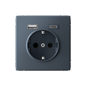 ARTGALLERY РОЗЕТКА 16А с 2 USB A+C, 5В/2,4А/3,0А, 2х5В/1,5А, механизм, ГРИФЕЛЬ Systeme Electric