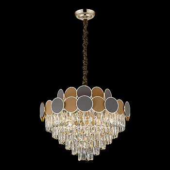 Люстра подвесная Золото/Прозрачный, Коричневый E14 13*40Вт WE145.13.303 WERTMARK