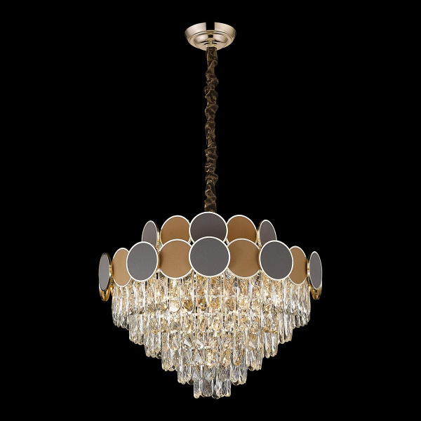 Люстра подвесная Золото/Прозрачный, Коричневый E14 13*40Вт WE145.13.303 WERTMARK