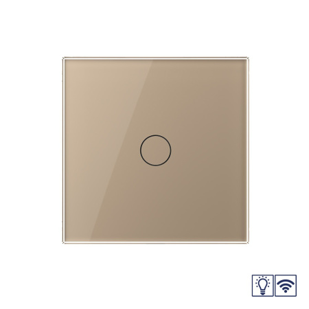 Сенсорный радиоуправляемый диммер 1 клавиша 1 пост Золотой Livolo