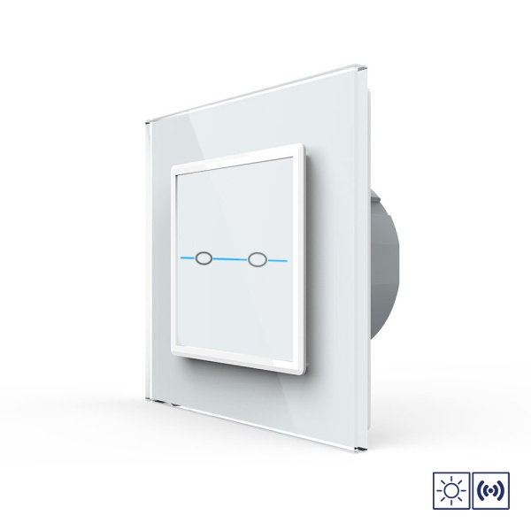 Сенсорный импульсный выключатель Quadro сухой контакт 2 клавиши 1 модуль Белый Livolo