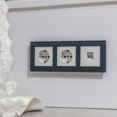 Встраиваемые механизмы Розетка СУ Ethernet RJ-45 . Белый IP20 Werkel