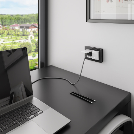 Розетка двойная влагозащ. с зазем. с защит. крышками и шторками (белый) СУ IP44 Werkel