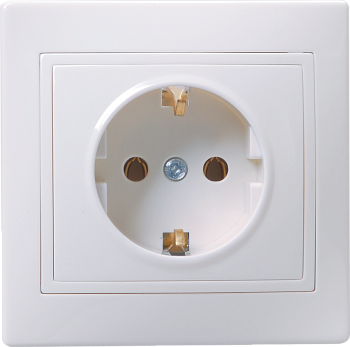 Розетка 1-местная РС10-3-КБ с з/з без защитной шторки 16А КВАРТА белый IEK