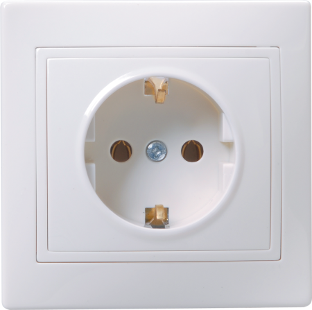 Розетка 1-местная РС10-3-КБ с з/з без защитной шторки 16А КВАРТА белый IEK