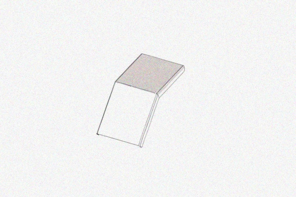 Крышка лотка КЛС 150х100-45 УХЛ1 для поворота трассы вниз на 45, оцинкованный лист S1,5