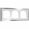 Baguette Рамка на 3 поста (белый/серебро) Werkel