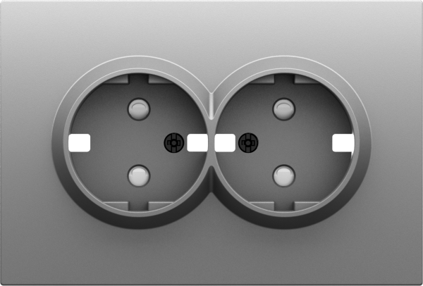 Donel S08 серый графит накладка для розетки 2-й с заземлением, со шторками 16A 250 В~,серия DB