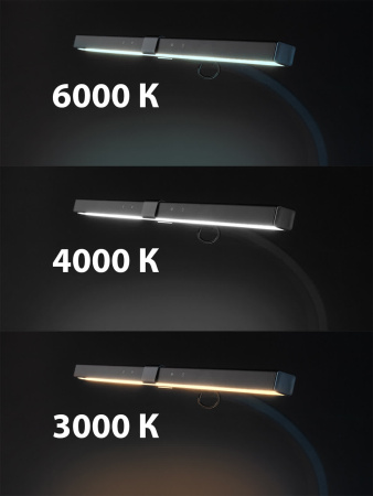 Светильник светодиод. струбцина СН-100, гибкий, сенс-димм, 10Вт, 3000-6000 К, авт.рег, черн. TDM