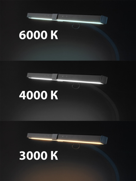 Светильник светодиод. струбцина СН-100, гибкий, сенс-димм, 10Вт, 3000-6000 К, авт.рег, черн. TDM