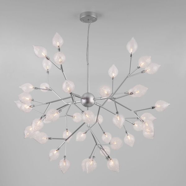 Подвесная люстра серебряного цвета 45*G4 3Вт серебряный IP20 Boccio (547 серебро) Bogate's